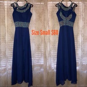 Long blue prom dress